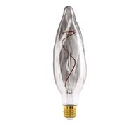 Eglo XXL Bombilla LED E27 regulable, diseño en espiral, retro, tamaño grande, de cristal ahumado, 4 W, 100 lúmenes, blanco cálido, 2000 K, 25,5 cm de largo