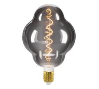 Eglo XXL Bombilla LED E27 regulable, diseño en espiral, retro, tamaño grande, de cristal ahumado, 4 W, 110 lúmenes, blanco cálido, 2000 K, 20 cm de largo