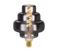 Eglo XXL Bombilla LED E27 regulable, diseño en espiral, retro, tamaño grande, de cristal ahumado, 4 W, 110 lúmenes, blanco cálido, 2000 K, 20,5 cm de largo