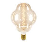 Eglo XXL Bombilla LED E27 regulable, diseño en espiral, retro, tamaño grande, de cristal ambarino, 4 W, 200 lúmenes, blanco cálido, 2000 K, 20 cm de largo