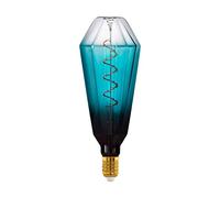 Eglo XXL Lámpara E27 regulable, bombilla LED retro espiral gran tamaño, extra grande vintage decoración en petróleo y negro, 4 vatios, 120 lúmenes, luz cálida, 2000 K, 24,5 cm de largo