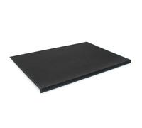 Eglooh - Calliope Deluxe - Protector Mesa Escritorio en Cuero Negro cm 90x60 - Costuras Azul, Antideslizante, Estructura Interna en Acero con Perfil Frontal en Forma de L - Made in Italy
