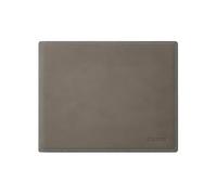 eglooh - Mercurio Deluxe - Alfombrilla Ratón Ordenador en Cuero Gris Topo cm 25x20 - Mouse Pad con Costuras en Azul en Contraste y Fondo Antideslizante - Made in Italy