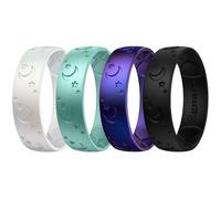 Egnaro Anillos de compromiso para mujer, anillos de boda de silicona clásicos grabados, goma transpirable y diseño flexible, 6.5-7(17.3mm), Silicona, Sin piedras preciosas