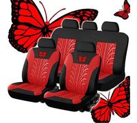 EGNIAN Cuero Funda Asiento Coche para Kia Stonic YB / KX1 2018 2019 2020 2021 2022 2023 2024, Impermeable Completo Juegos Cubreasientos Protectores,Red