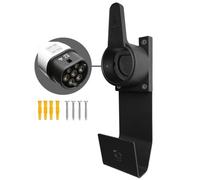 EGNIO Organizador de cables EV tipo 2, soporte de pared para coche eléctrico con enchufes IEC 51296-2, soporte resistente a la intemperie para la mayoría de los vehículos eléctricos de la UE, incluye