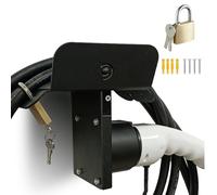 EGNIO Soporte de cable de carga tipo 2 EV, soporte de pared con candado para coche eléctrico con enchufe tipo 2 IEC 51296-2, estación de carga, diseño de protección antirrobo para cable
