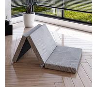 EGO HOME Colchón Plegable de 75 x 195 cm, Altura 10 cm, Dureza H3, 3 Piezas, Espuma de Gel Viscoelástica, para Invitados y Viajes