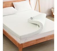 EGO HOME Topper Premium Gel Topper 160 x 200 cm 5 cm H2 Suave - Espuma de Gel con extracto de té Verde, Funda antibacteriana Transpirable, Certificado Öko-Tex®, Protector de colchón para Cama con