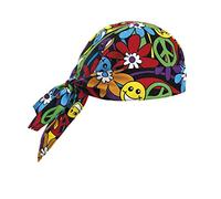 EGOCHEF - Bandana cocinero fantasía - 100% algodón, Peace and Love, Talla única