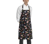 Egochef Delantal con pechera y bolsillo 100% algodón, Pop Art-Pop Art, Talla única
