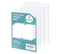 Egofine Hojas de plexiglás acrílicas, paquete de 4 unidades de 8.5 x 11 pulgadas, 0.04 de grosor, plástico transparente fundido para proyectos de manualidades, vidrio de marco de fotos de repuesto