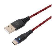 EgoGear - Cable de Carga Trenzado USB-C de 3 m SCH10 Blanco y Azul para PS5, Xbox Series X|S, Switch, Switch Lite y Switch OLED (Rojo)