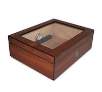 Egoist Humidor - Humidificador con hygrómetro para puros, habanos o tabacos - 20 cigarros I Accesorios de puro y humidores - Marrón