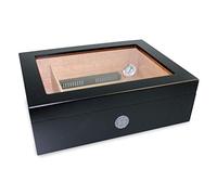 Egoist Humidor - Humidificador con hygrómetro para puros, habanos o tabacos - 25 cigarros I Accesorios de puro y humidores - Negro