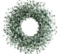 Egolot 24 Inch Everyday Greenery Boxwood Wreath for Front Door Soft Touch Green Mini Leaves Wreath for Indoor and Outdoor Romantic Green W