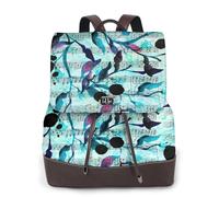 EgoMed Acuarela Música Ramas Hojas,Mochila para mujer, impermeable, ligera, de piel sintética, moderna, para viajes.