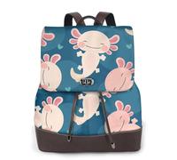 EgoMed Ajolote kawaii,Mochila para mujer, impermeable, ligera, de piel sintética, moderna, para viajes.