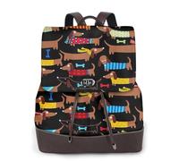 EgoMed Amo a mis perros salchichas,Mochila para mujer, impermeable, ligera, de piel sintética, moderna, para viajes.