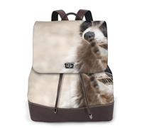 EgoMed Animales inteligentes Mapache Naturaleza,Mochila para mujer, impermeable, ligera, de piel sintética, moderna, para viajes.