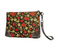 EgoMed Arándano Tradicional Ruso,Bolso de Mano de Piel sintética con Cremallera para Mujer, Cartera con Correa para la muñeca