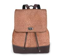 EgoMed Aspecto de cobre martillado,Mochila para mujer, impermeable, ligera, de piel sintética, moderna, para viajes.