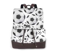 EgoMed Balón de fútbol blanco y negro,Mochila para mujer, impermeable, ligera, de piel sintética, moderna, para viajes.