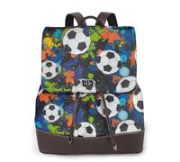 EgoMed Balón deportivo de fútbol atlético,Mochila para mujer, impermeable, ligera, de piel sintética, moderna, para viajes.