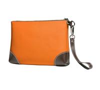 EgoMed Belleza Naranja quemada Impresa,Bolso de Mano de Piel sintética con Cremallera para Mujer, Cartera con Correa para la muñeca