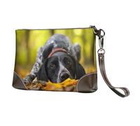 EgoMed Braco Alemán de Pelo Corto Otoño Mascotas Perros,Bolso de Mano de Piel sintética con Cremallera para Mujer, Cartera con Correa para la muñeca