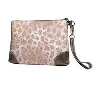 EgoMed Brillo de Tigre de Oro Rosa,Bolso de Mano de Piel sintética con Cremallera para Mujer, Cartera con Correa para la muñeca