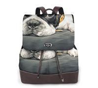 EgoMed Bulldog francés impreso,Mochila para mujer, impermeable, ligera, de piel sintética, moderna, para viajes.