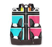 EgoMed Bulldog francés impreso,Mochila para mujer, impermeable, ligera, de piel sintética, moderna, para viajes.