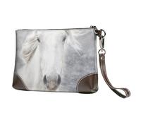 EgoMed Caballo de Camarga,Bolso de Mano de Piel sintética con Cremallera para Mujer, Cartera con Correa para la muñeca