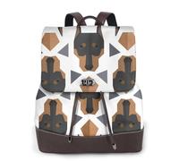 EgoMed Cabeza de dóberman con patrón poligonal,Mochila para mujer, impermeable, ligera, de piel sintética, moderna, para viajes.