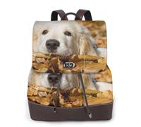EgoMed Cachorro de perro perezoso impreso,Mochila para mujer, impermeable, ligera, de piel sintética, moderna, para viajes.