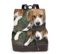 EgoMed Cachorros de beagle,Mochila para mujer, impermeable, ligera, de piel sintética, moderna, para viajes.