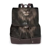 EgoMed Caída del león en 3D,Mochila para mujer, impermeable, ligera, de piel sintética, moderna, para viajes.