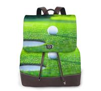 EgoMed Campo de golf,Mochila para mujer, impermeable, ligera, de piel sintética, moderna, para viajes.