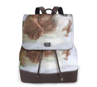 EgoMed Cara de Cavalier King Charles Spaniel,Mochila para mujer, impermeable, ligera, de piel sintética, moderna, para viajes.