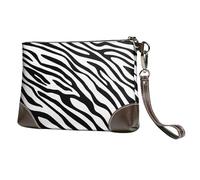 EgoMed Cebra básica,Bolso de Mano de Piel sintética con Cremallera para Mujer, Cartera con Correa para la muñeca