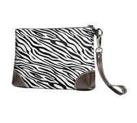 EgoMed Cebra básica,Bolso de Mano de Piel sintética con Cremallera para Mujer, Cartera con Correa para la muñeca