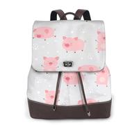 EgoMed Cerditos lindos y alegres,Mochila para mujer, impermeable, ligera, de piel sintética, moderna, para viajes.