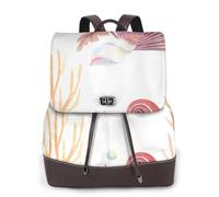 EgoMed Concha de mar,Mochila para mujer, impermeable, ligera, de piel sintética, moderna, para viajes.