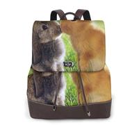 EgoMed Conejo Amor Impreso,Mochila para mujer, impermeable, ligera, de piel sintética, moderna, para viajes.