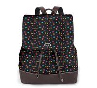 EgoMed Confeti y estrellas,Mochila para mujer, impermeable, ligera, de piel sintética, moderna, para viajes.