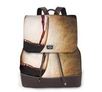 EgoMed Copa de vino tinto,Mochila para mujer, impermeable, ligera, de piel sintética, moderna, para viajes.