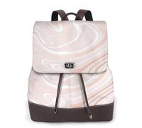 EgoMed Delicado mármol rosa con imitación de oro rosa.,Mochila para mujer, impermeable, ligera, de piel sintética, moderna, para viajes.