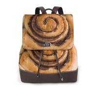 EgoMed Delicioso patrón de pan de rollos de canela,Mochila para mujer, impermeable, ligera, de piel sintética, moderna, para viajes.