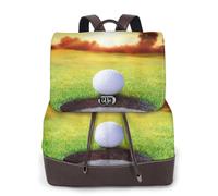 EgoMed Deporte Pelota de Golf Atardecer Árbol,Mochila para mujer, impermeable, ligera, de piel sintética, moderna, para viajes.